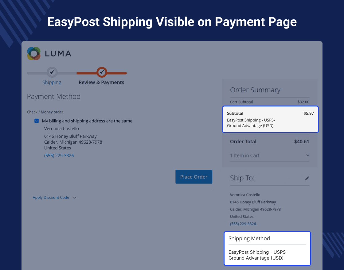 Magento 2 EasyPost Shipping