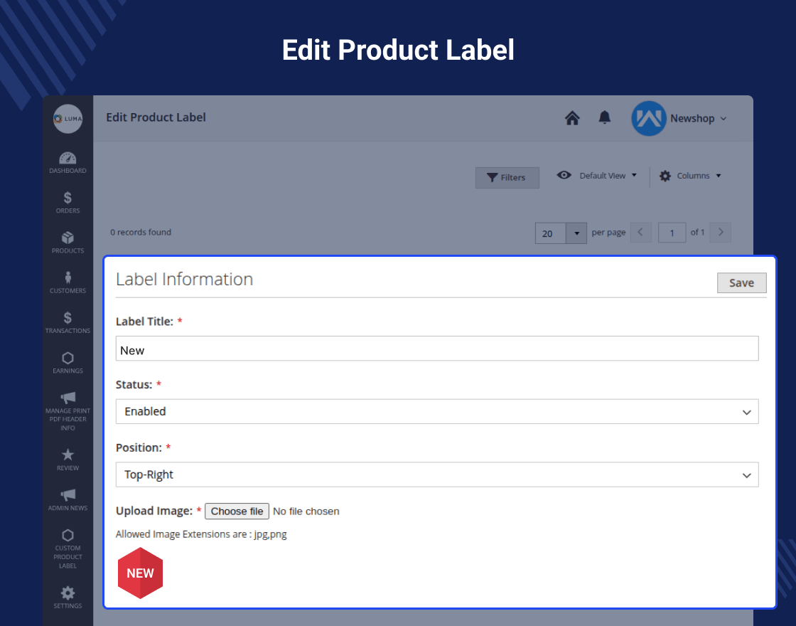 Magento 2 Marketplace Product Labels 
