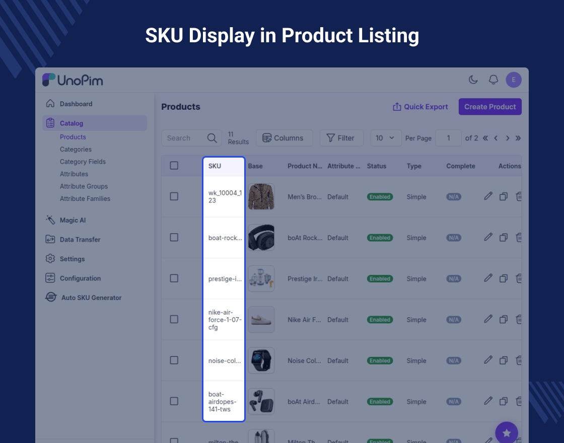 UnoPim Auto SKU Generator