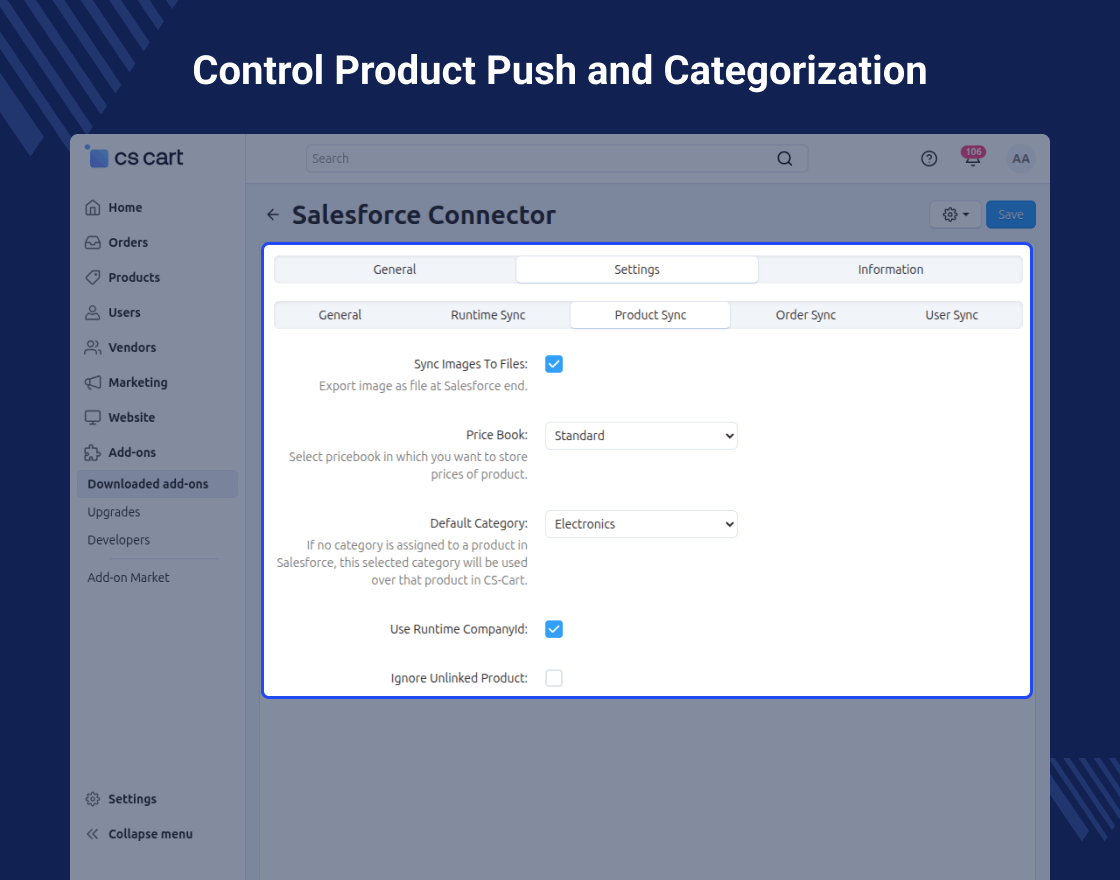 CS-Cart Salesforce Connector