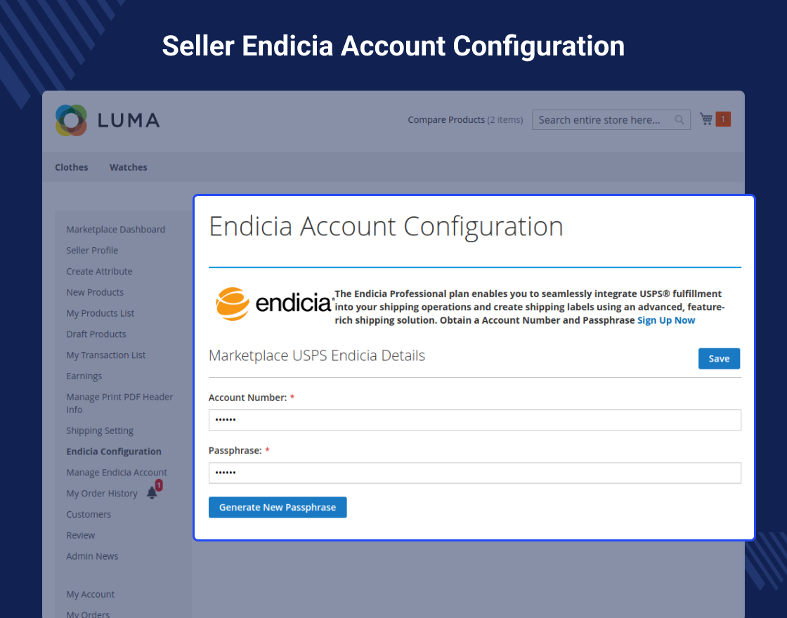 Magento 2 Marketplace USPS Endicia Shipping