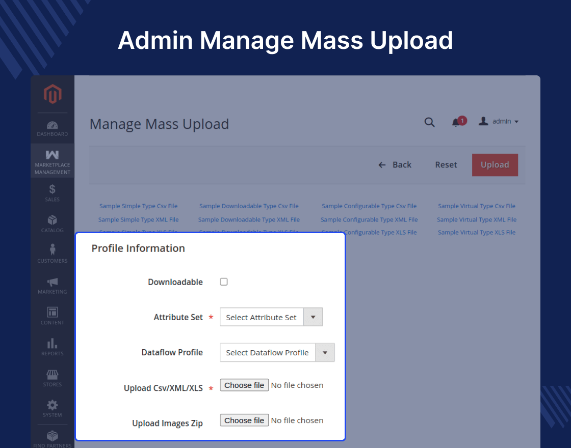Magento 2 Mass Upload Marketplace Add-on