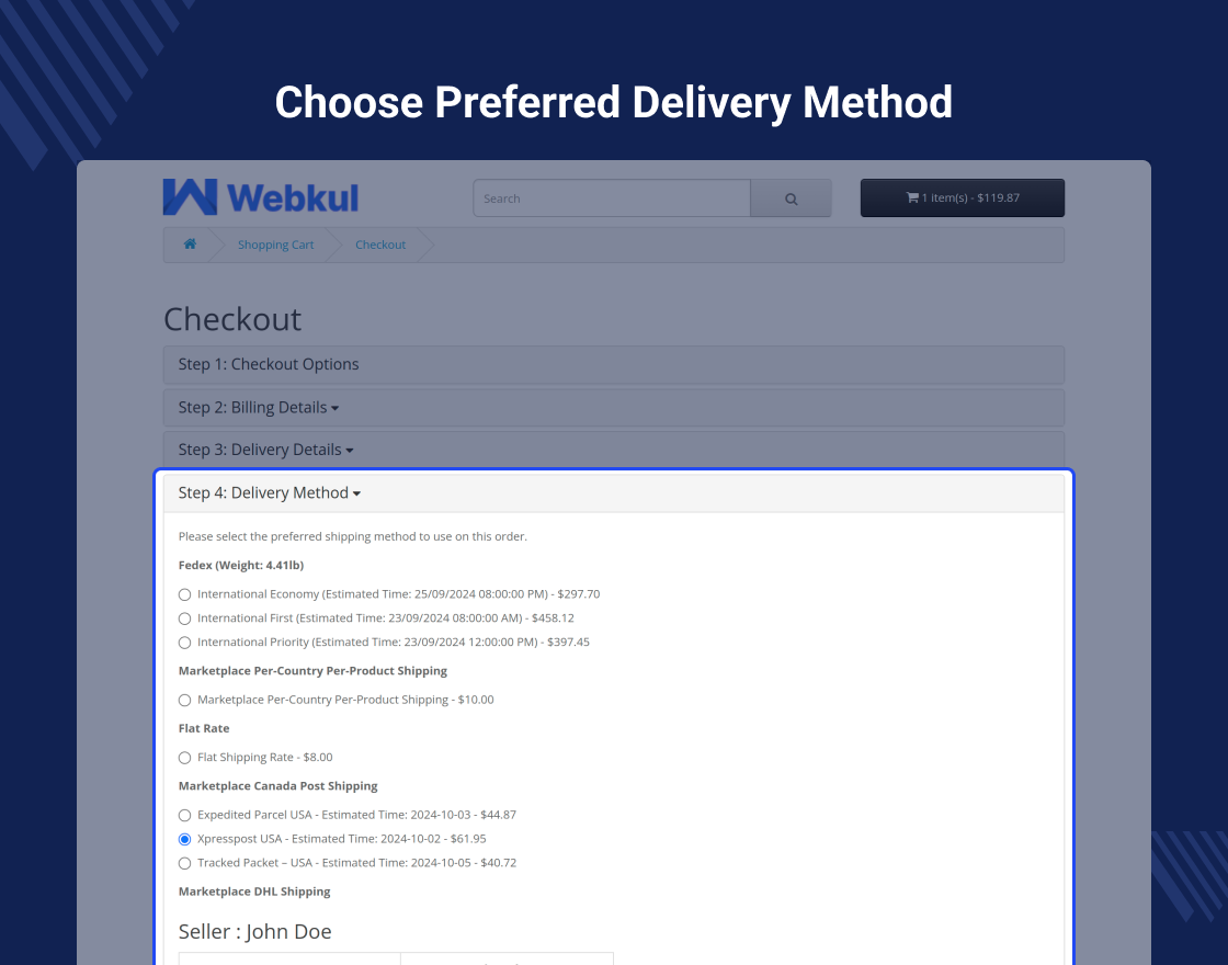 Opencart Marketplace Canada Post Shipping