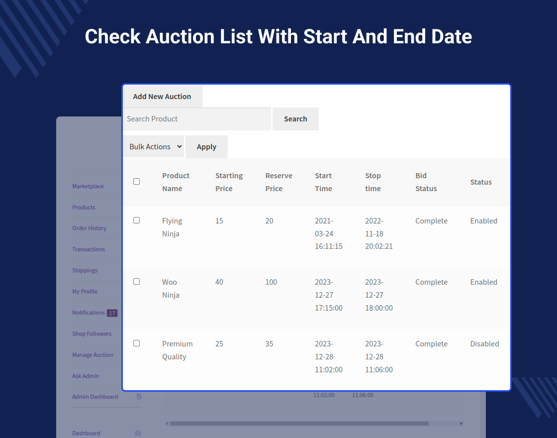 Marketplace Auction for WooCommerce