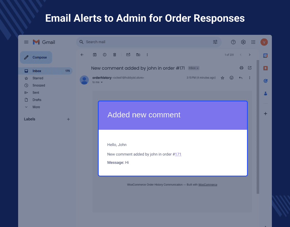 WooCommerce Order History Communication