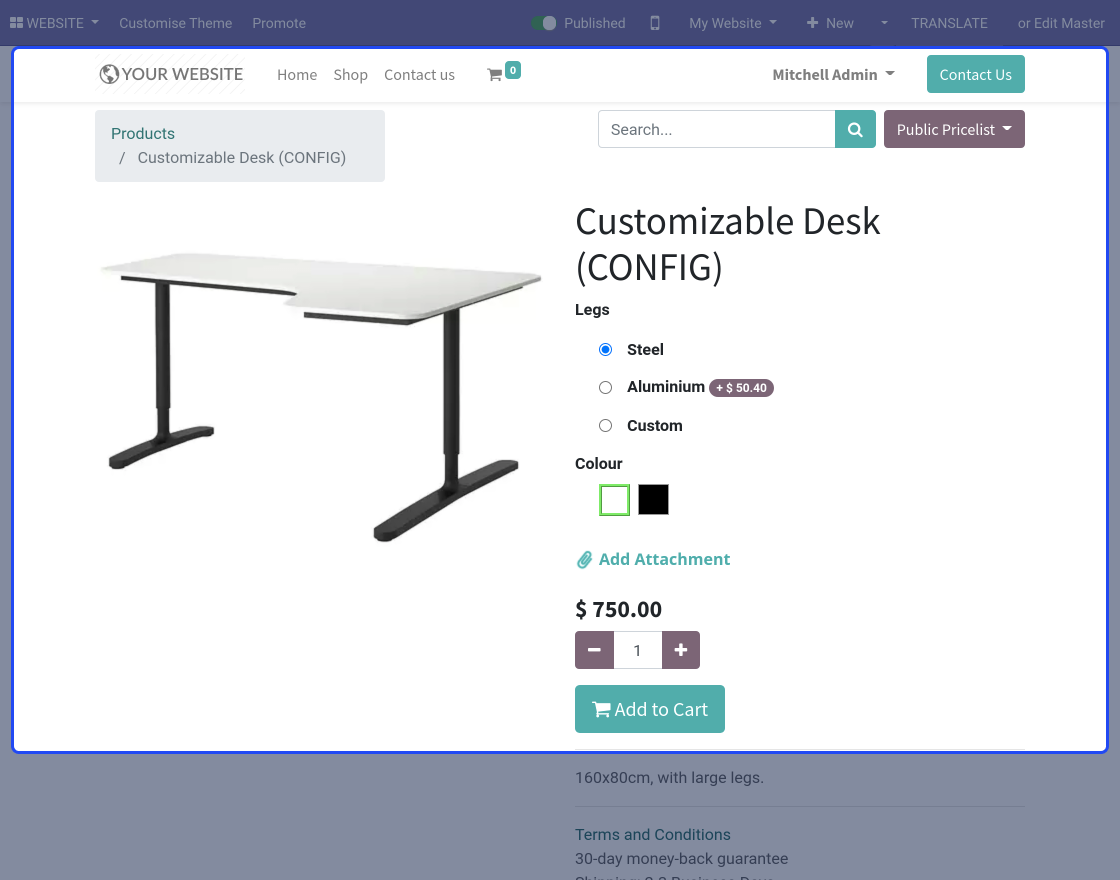 Odoo Website Product Files Upload