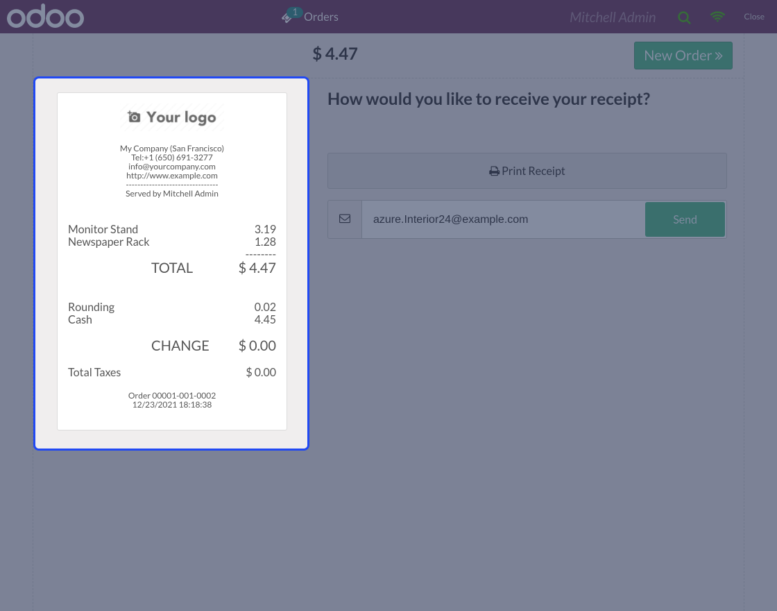 Odoo POS Rounding Off Amount