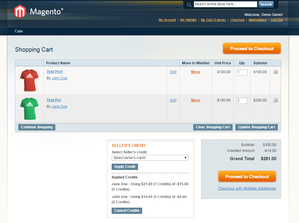Magento (OpenMage) Marketplace Seller Credit Management System