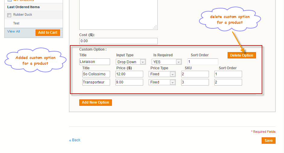 Magento (OpenMage) Marketplace Custom Option