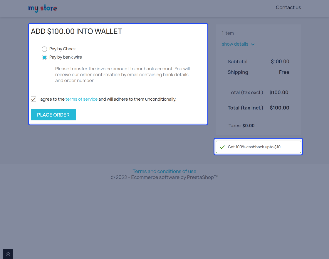 Prestashop Customer Wallet