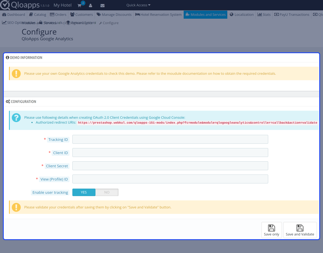 QloApps Google Analytics