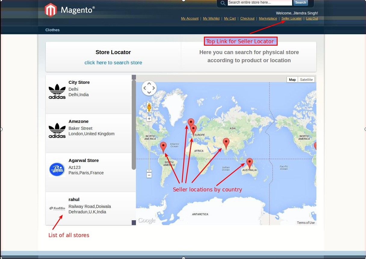Magento (OpenMage) Marketplace Seller Locator