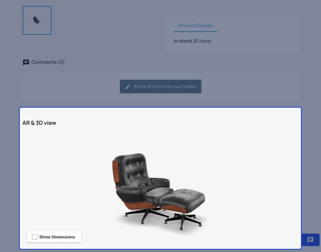 Prestashop WebAR (Augmented Reality) Product