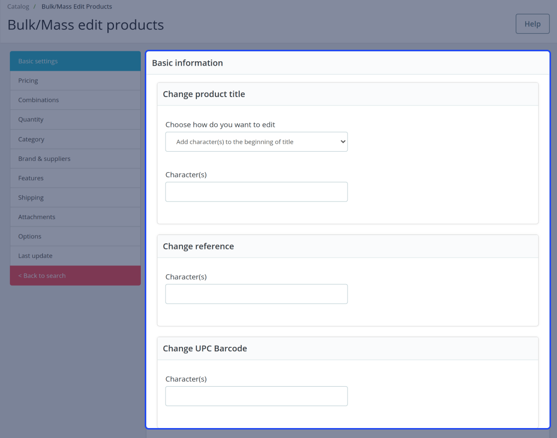 Prestashop Bulk Product Edit