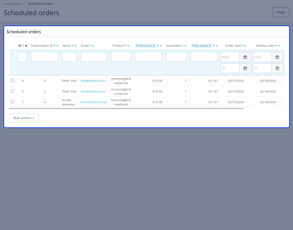 Prestashop Subscription Products