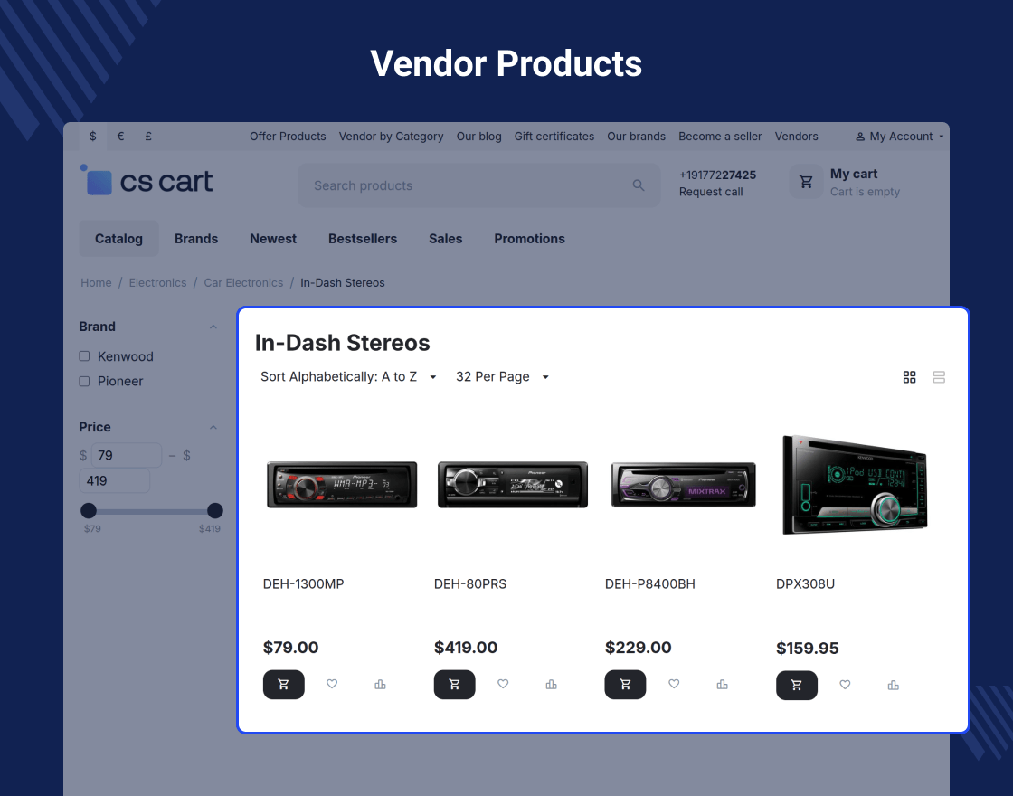 CS-Cart Advanced Vendor List