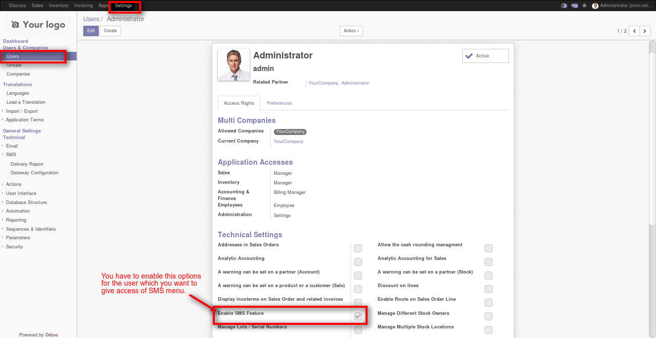 Odoo Skebby SMS Gateway