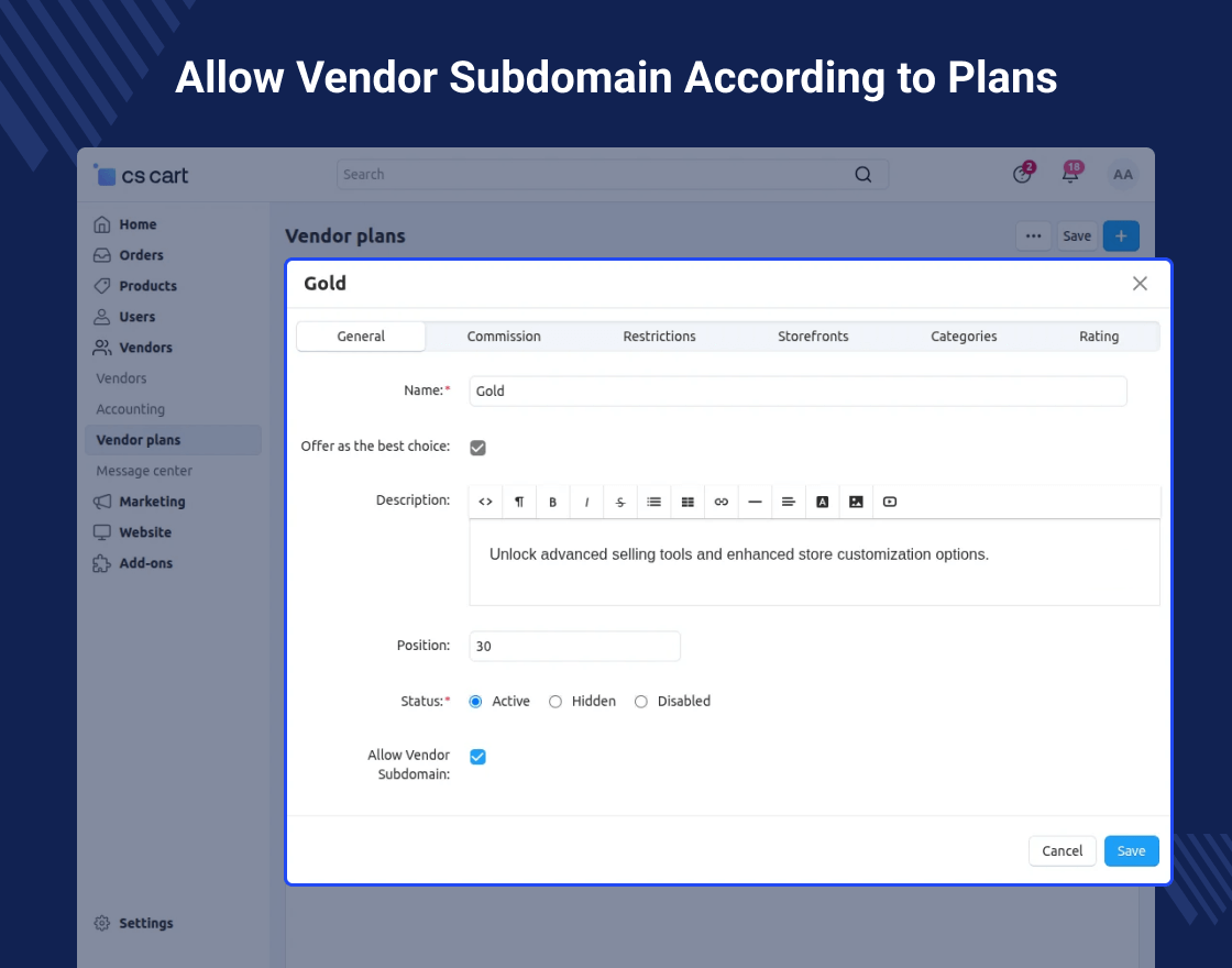 CS-Cart Vendor Subdomain