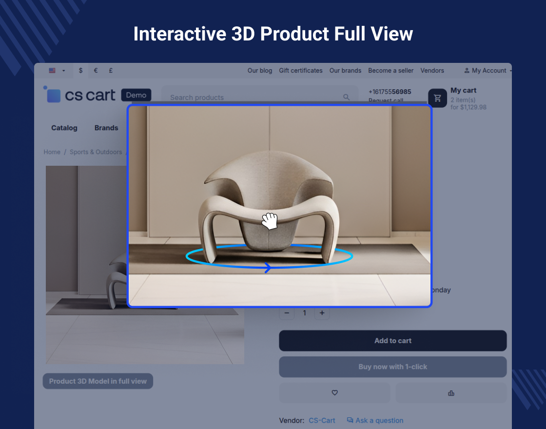 CS-Cart 3D Viewer Using Augmented Reality