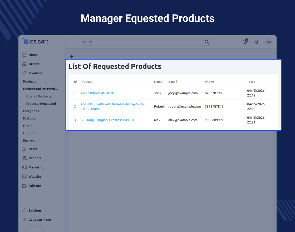 CS-Cart Expired Products Purchase Restriction 