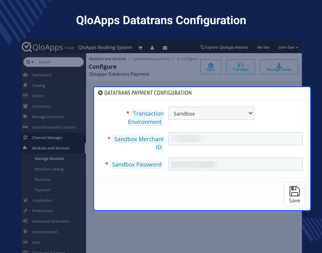 QloApps Datatrans Payment Gateway