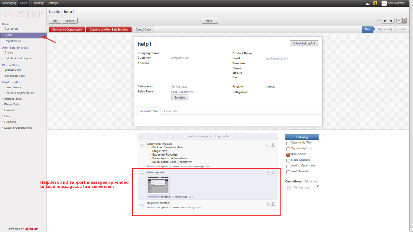 OpenERP CRM LCHD Conversion 