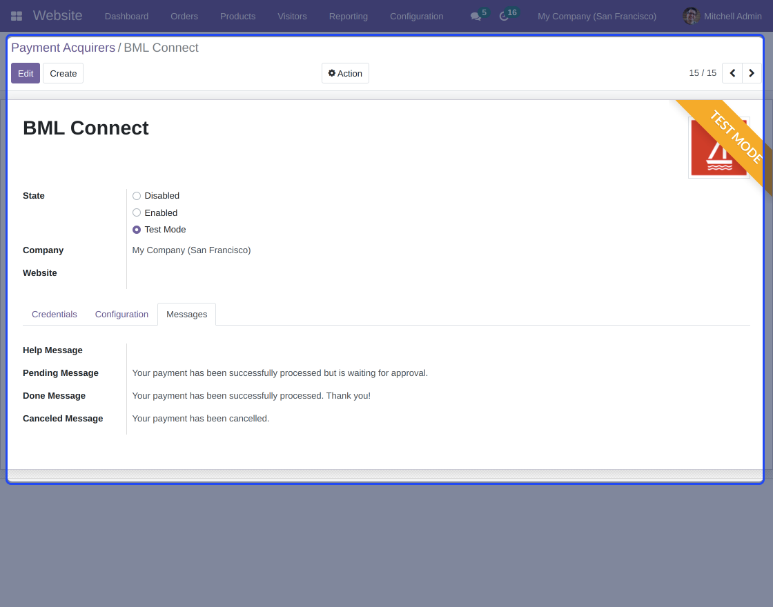 Odoo Bank Of Maldives Payment Connect