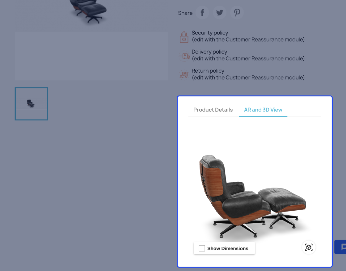 Prestashop WebAR (Augmented Reality) Product
