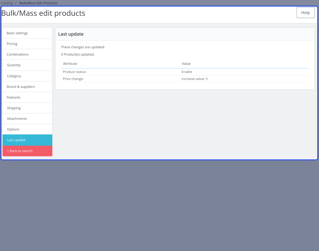 Prestashop Bulk Product Edit