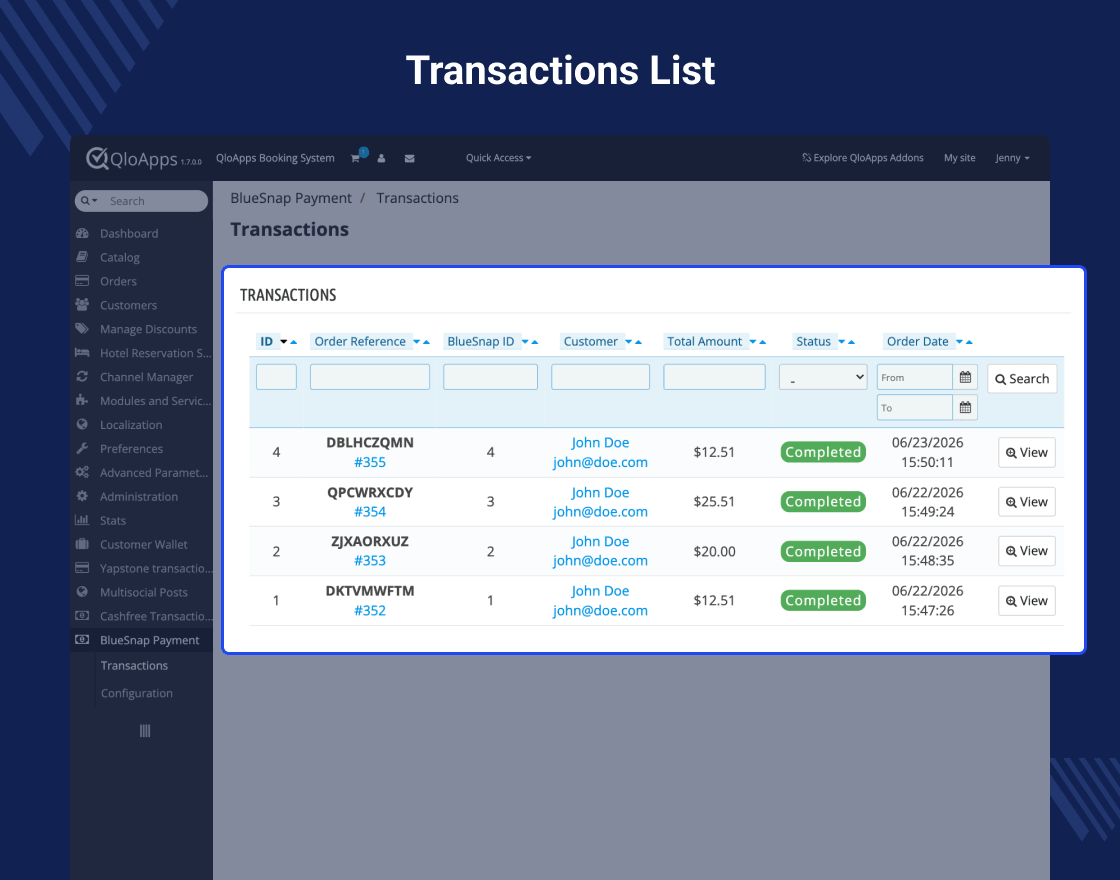 QloApps BlueSnap Payment Gateway