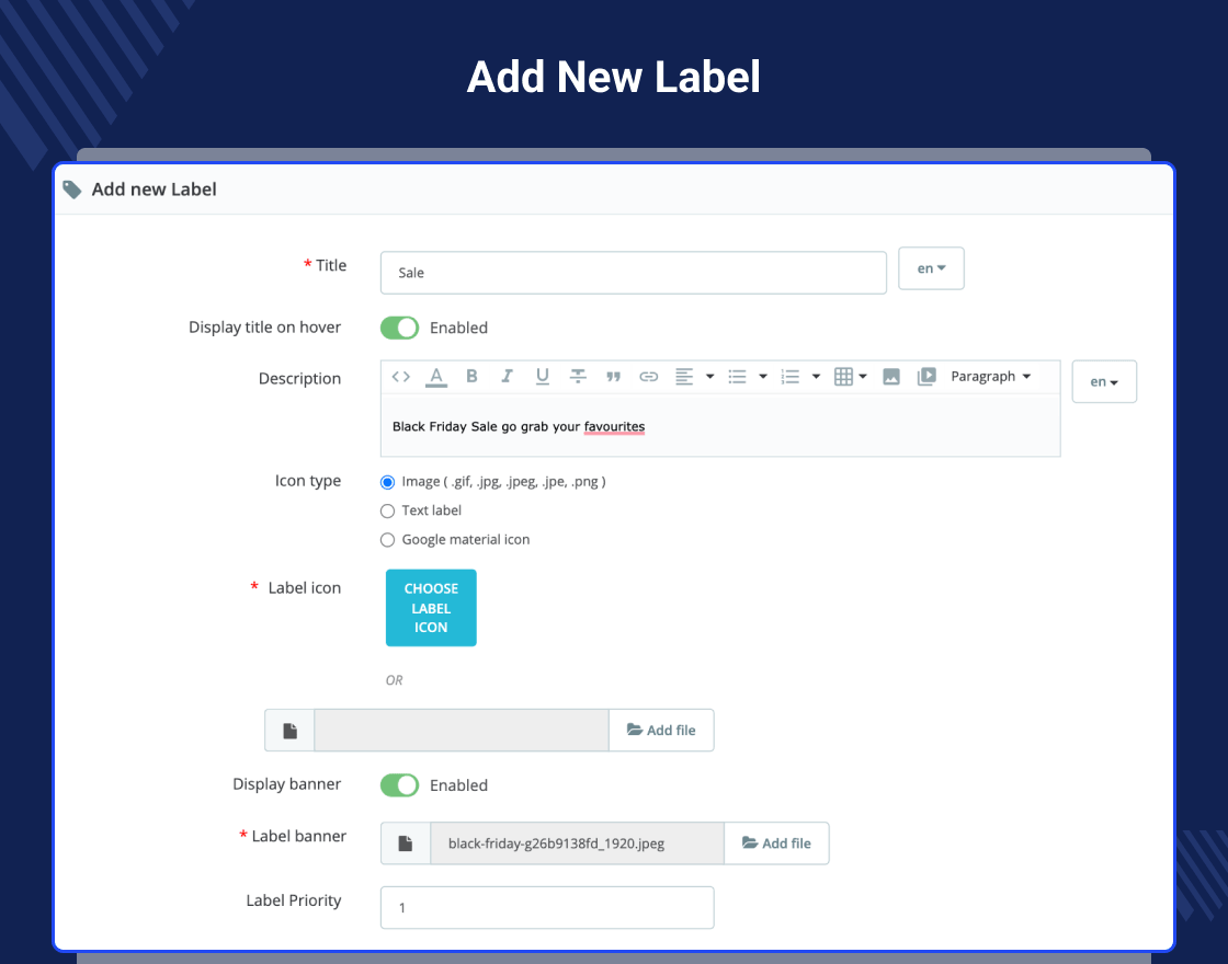 Prestashop Product Label | Product Sticker
