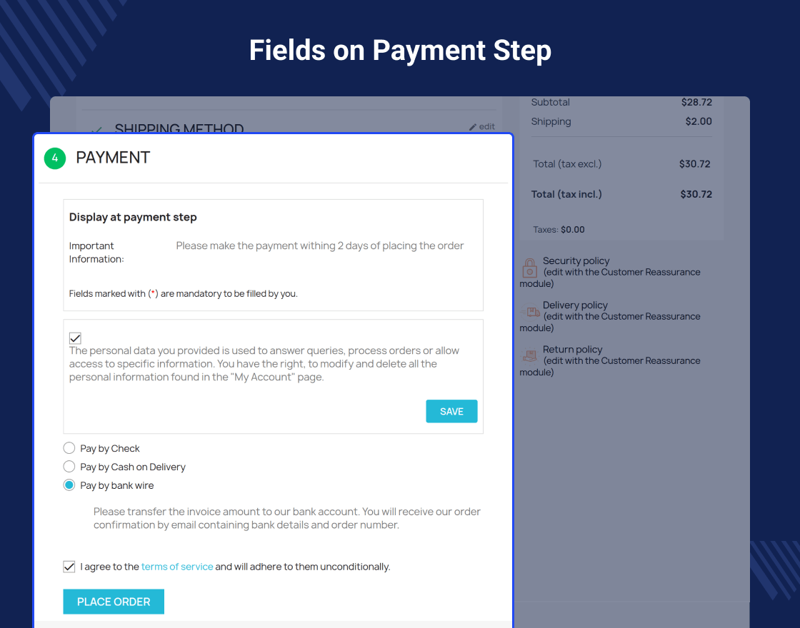 PrestaShop Checkout Custom Fields 