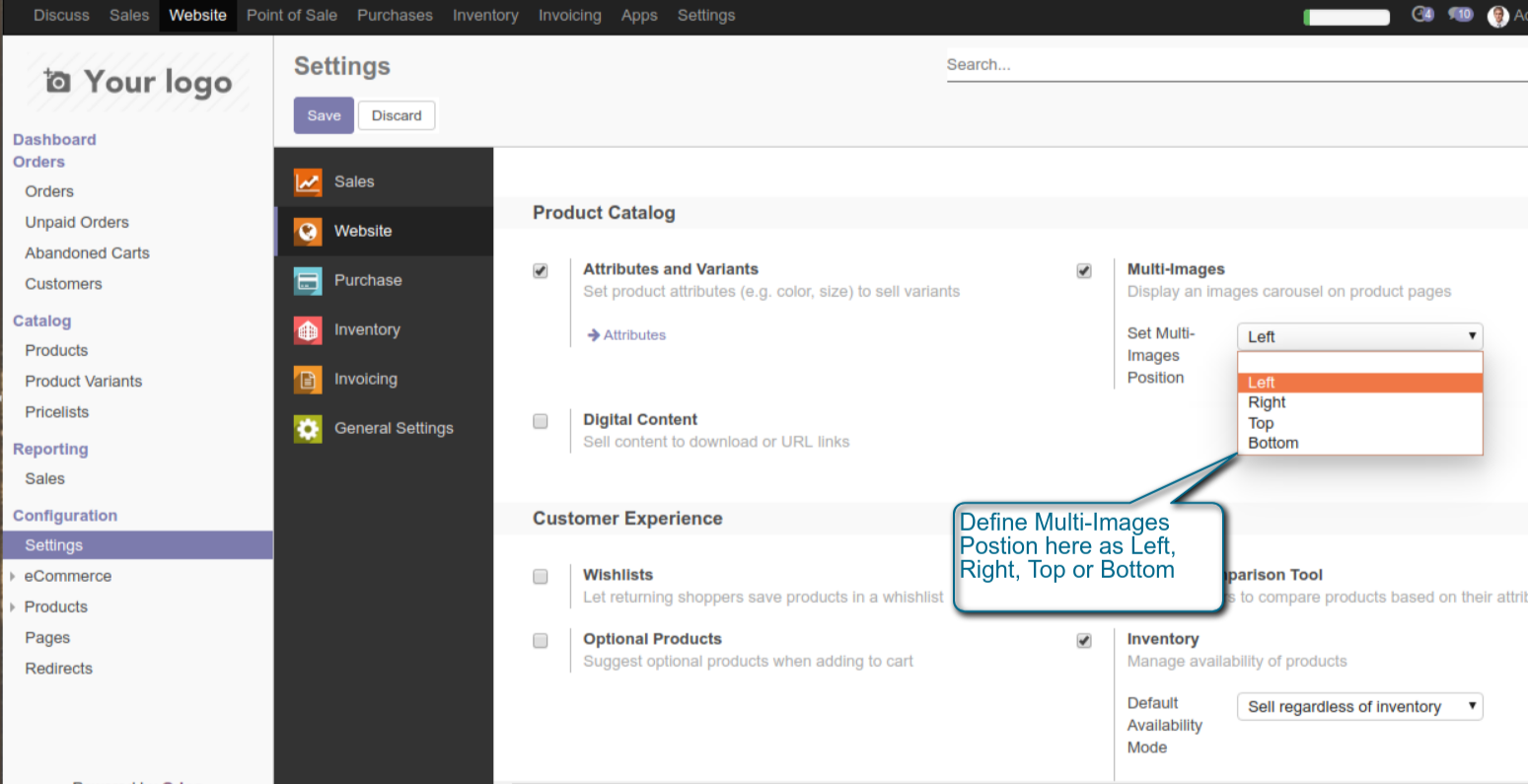Odoo Website Redefine Multi Images Position