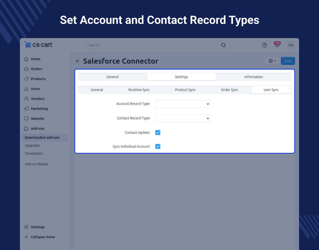 CS-Cart Salesforce Connector