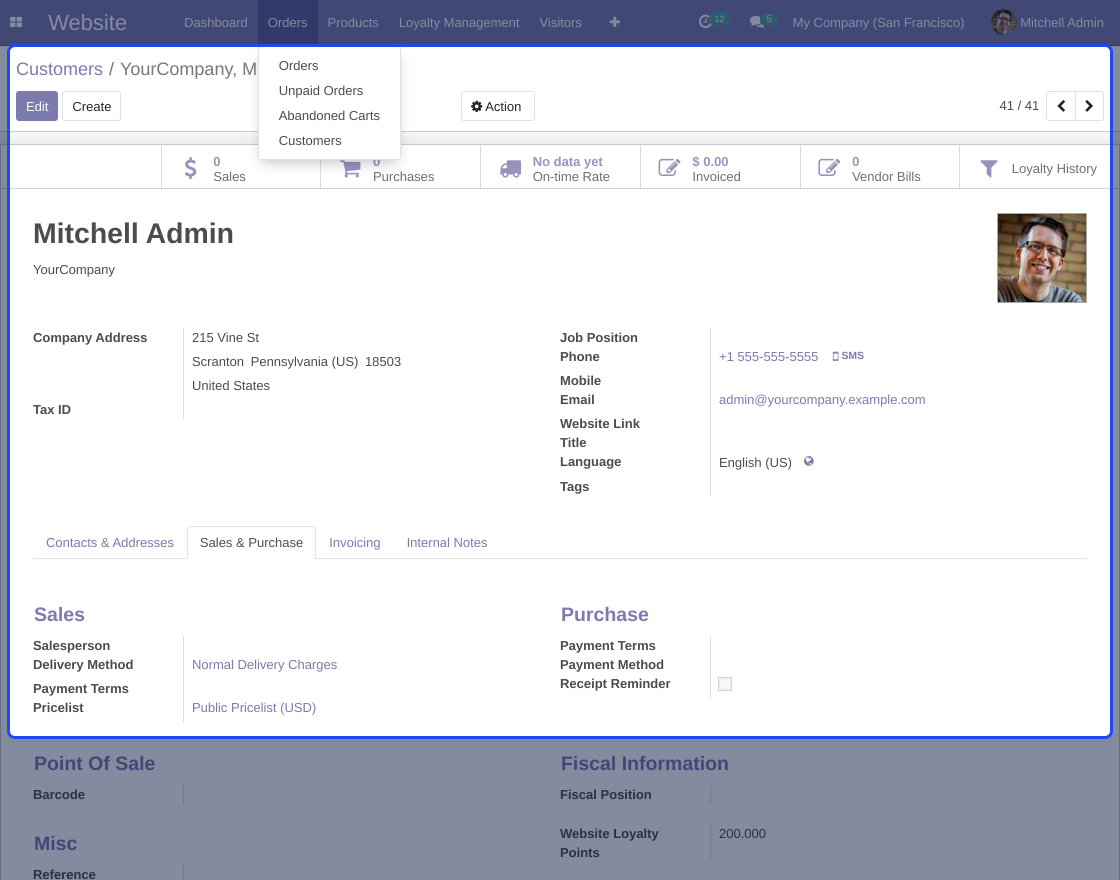 Odoo Website Loyalty Management