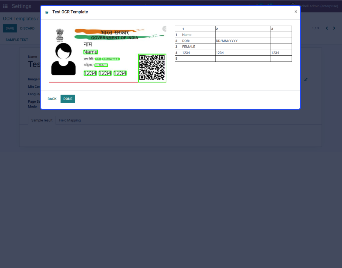 Odoo OCR Data Fetch