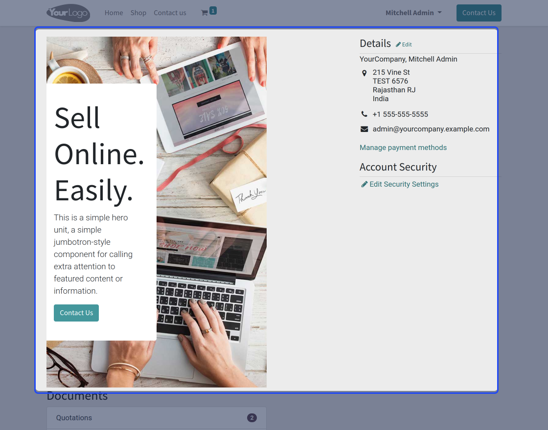 Odoo Website Address City