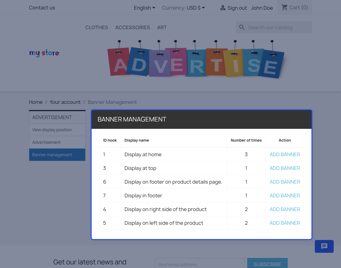 Prestashop Advertisement Addon