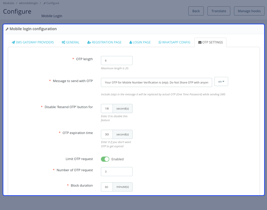 Prestashop Mobile Login