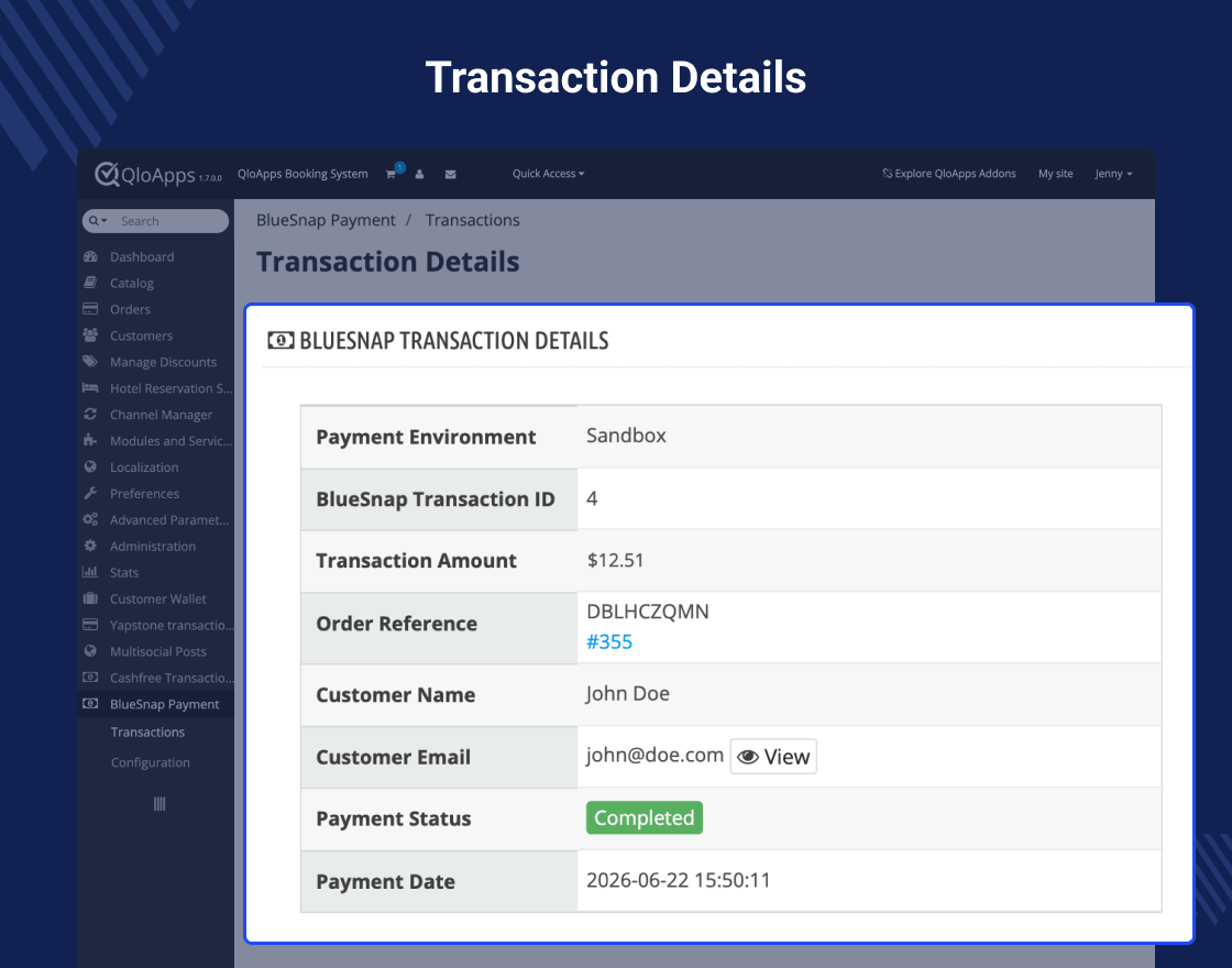 QloApps BlueSnap Payment Gateway