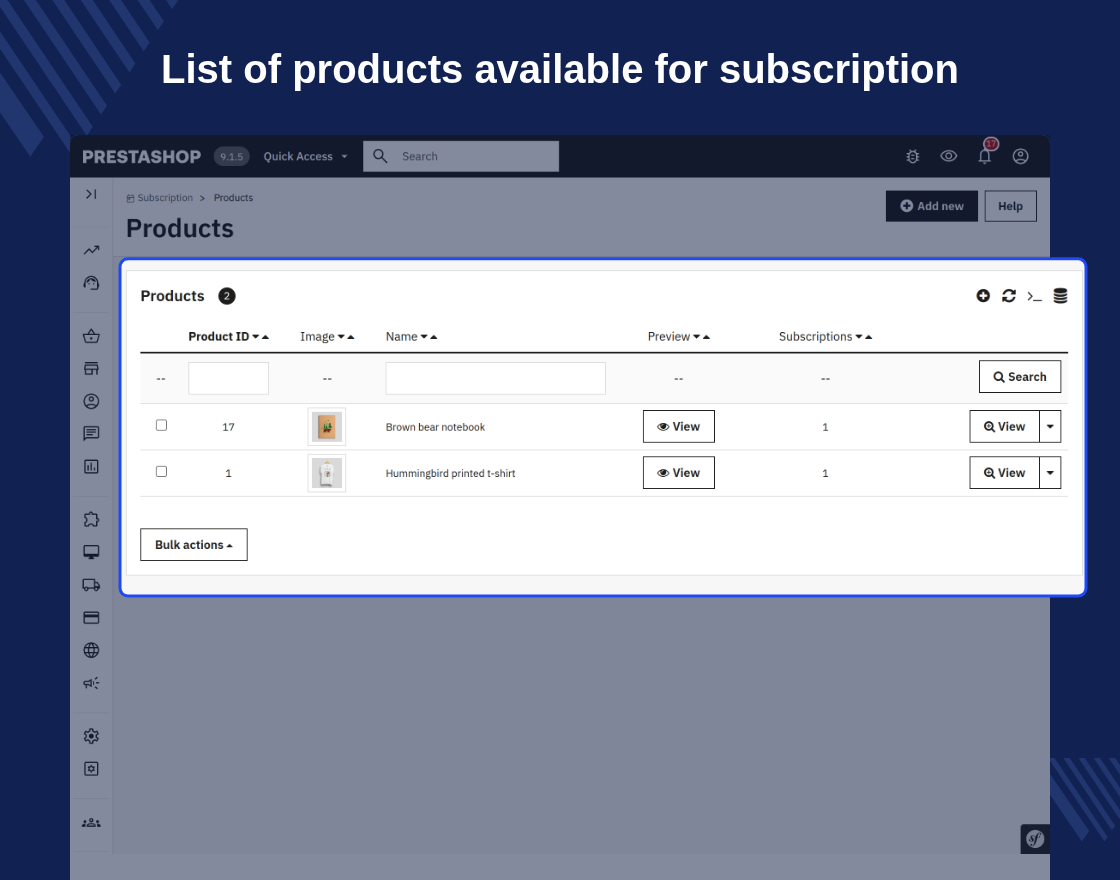 Prestashop Subscription Products