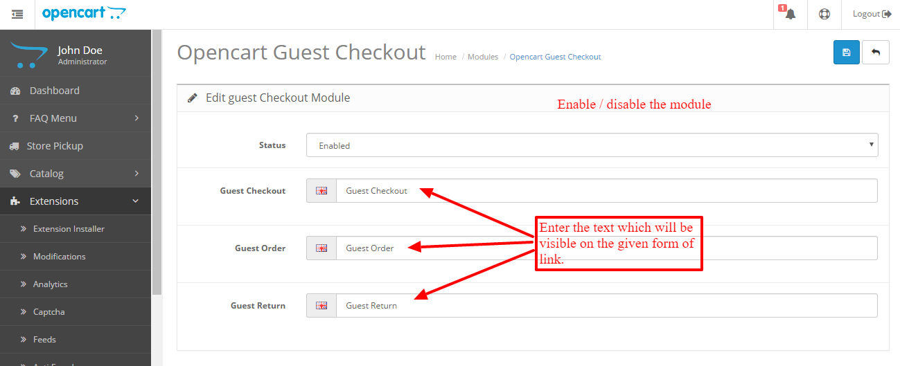 Opencart Guest Order