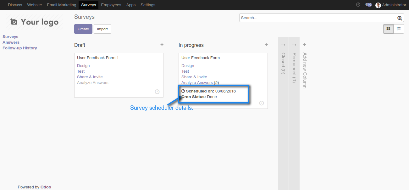 Odoo Scheduled Survey with Follow-Up