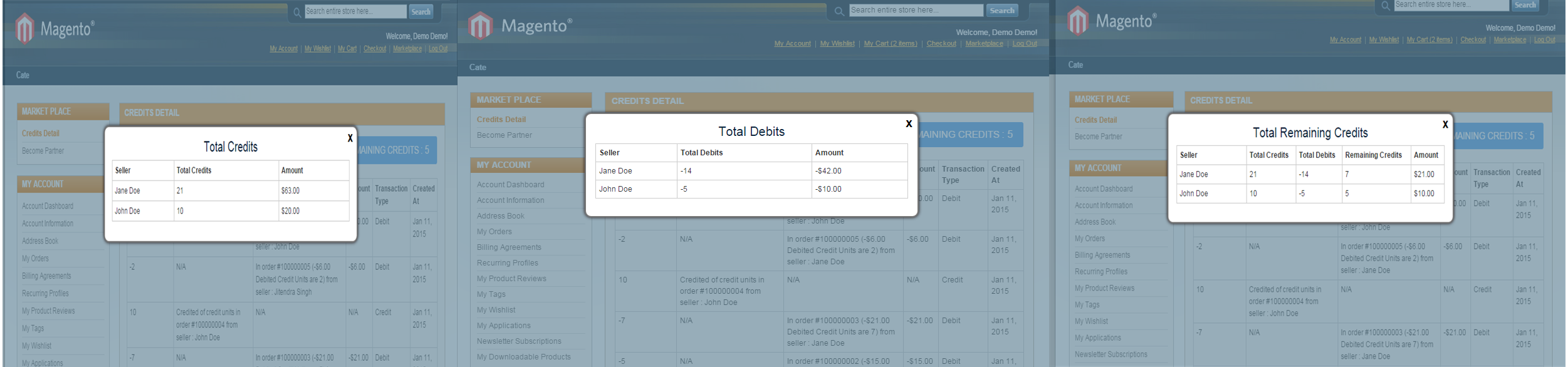 Magento (OpenMage) Marketplace Seller Credit Management System