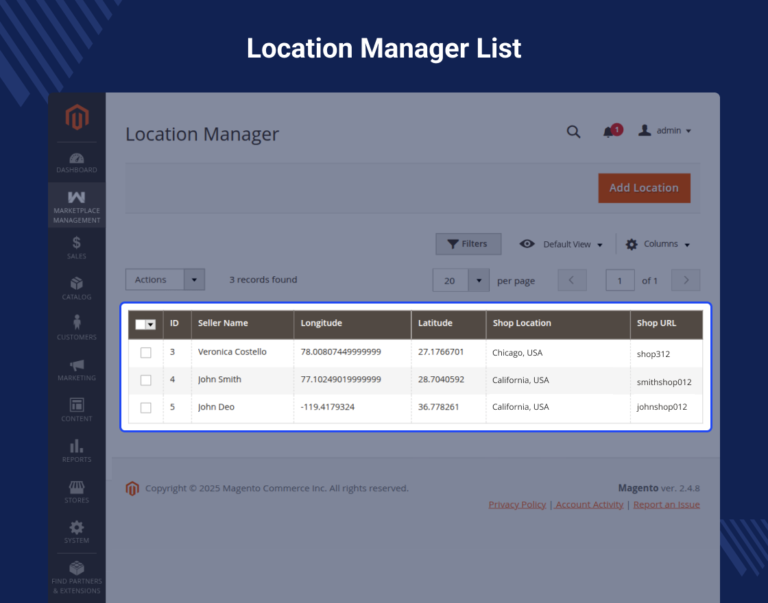 Magento 2 Seller Locator Marketplace Add-on