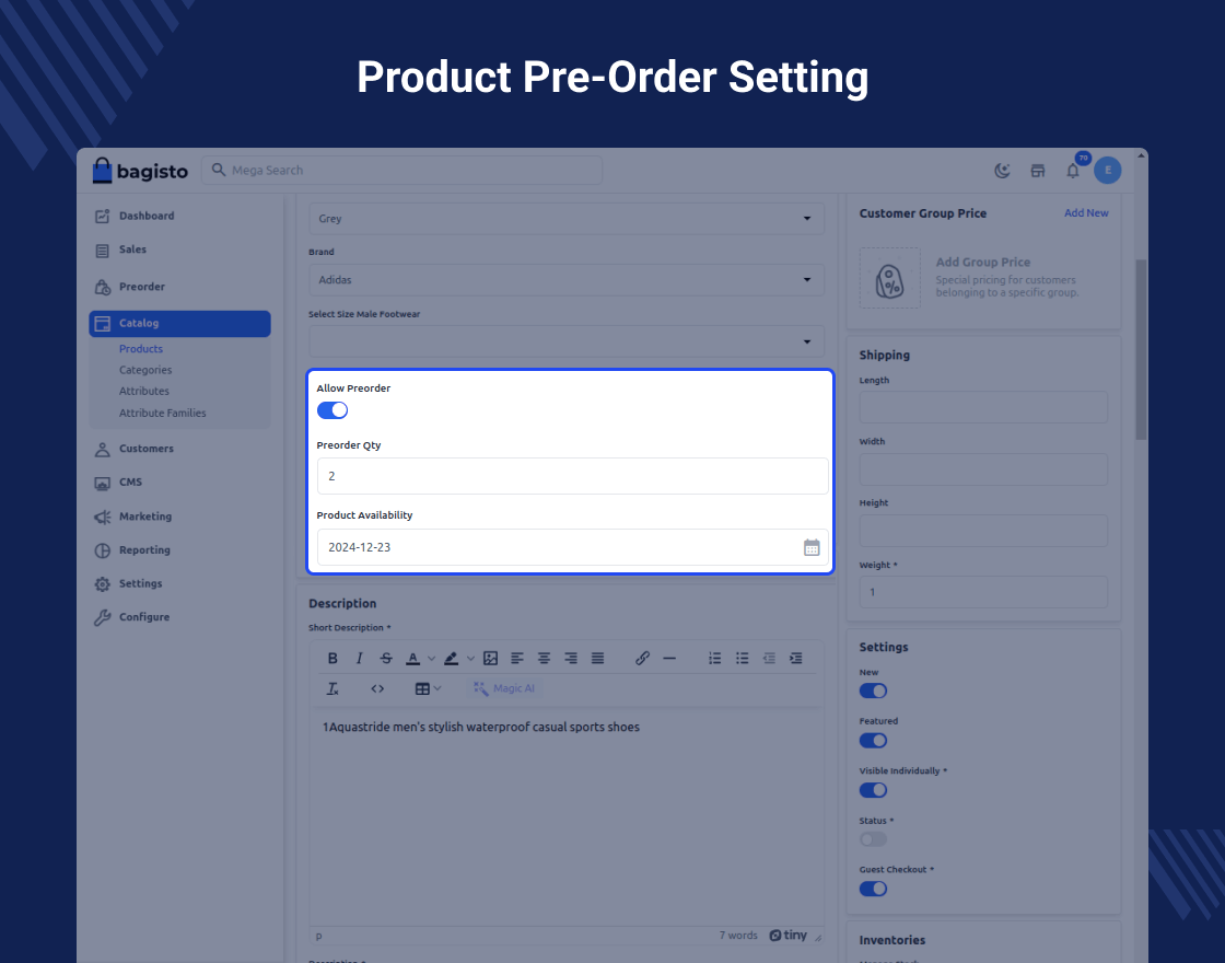Laravel eCommerce Pre Order