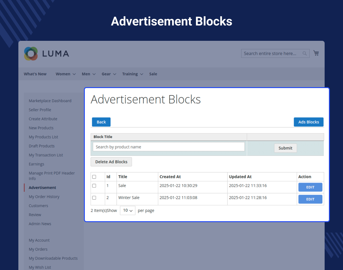Marketplace Advertisement Manager for Magento 2