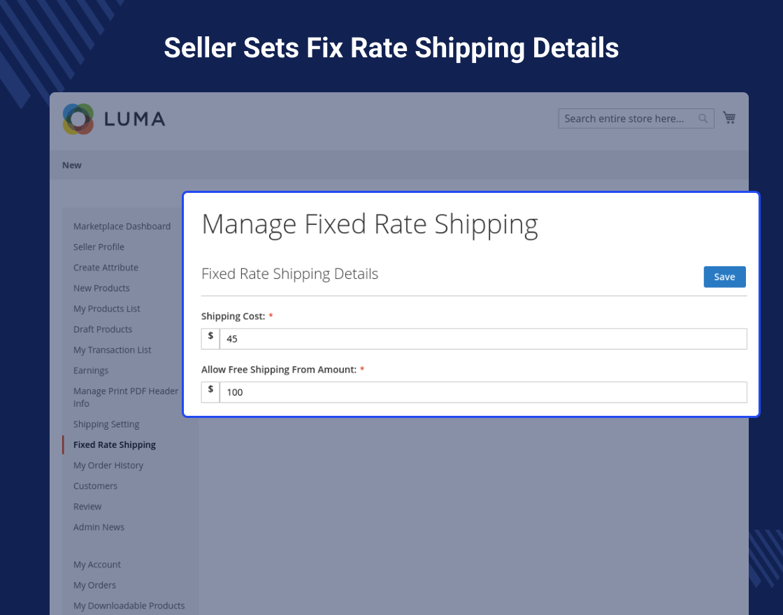 Magento 2 Fixed Rate Shipping Marketplace Add-on