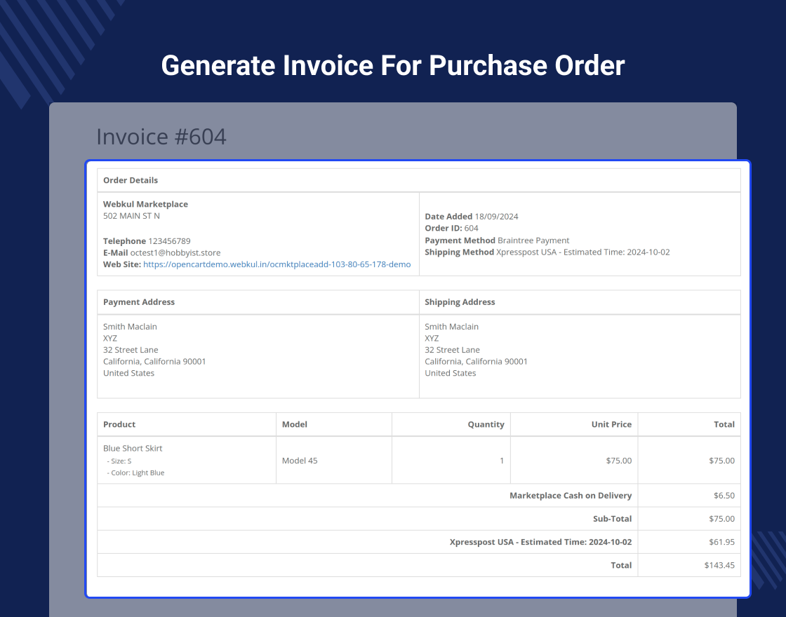 Opencart Marketplace Canada Post Shipping
