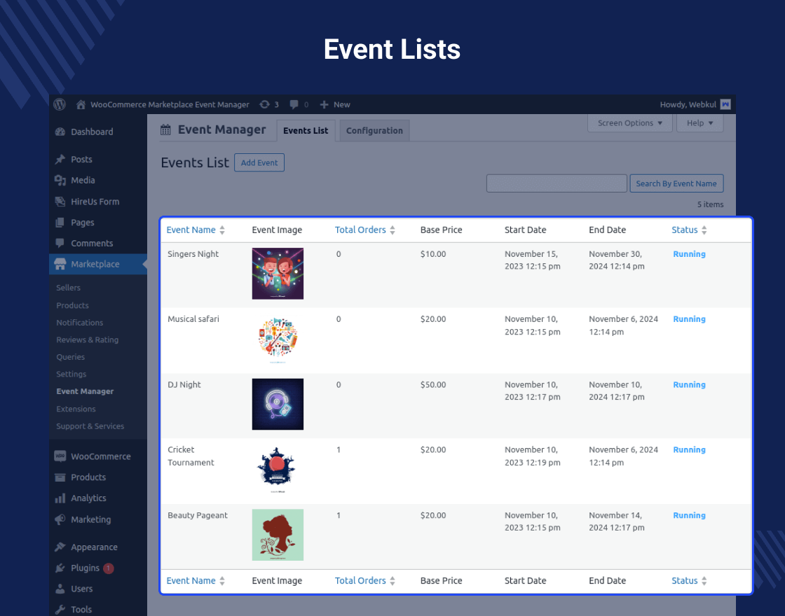Marketplace Event Manager for WooCommerce
